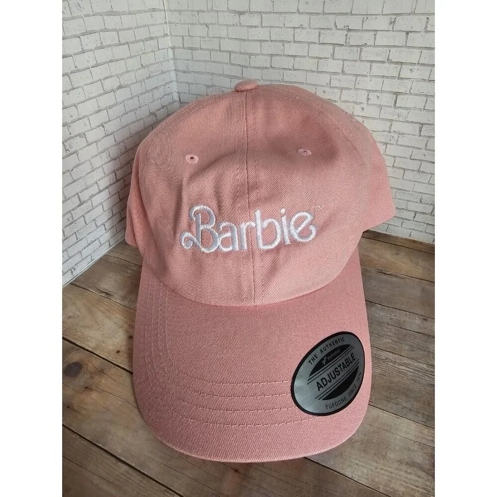 Barbie Pink Dad Hat Adjustable Strapback Embroidered Logo Cap Classic Chino - Picture 2 of 5
